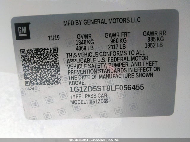 Chevrolet MALIBU LT 2020 1G1ZD5ST8LF056455 Image 9