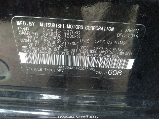 JA4J24A54KZ035682 Mitsubishi Outlander Phev Sel/gt