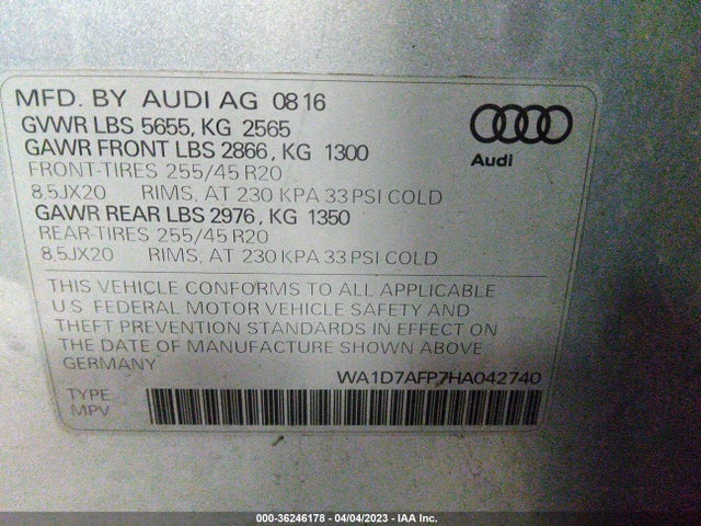 WA1D7AFP7HA042740 Audi Q5 Premium Plus