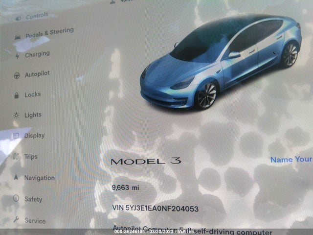 5YJ3E1EA0NF204053 Tesla MODEL 3