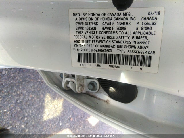 Honda Civic Sedan Lx 2018 2HGFC2F58JH581603 Image 9