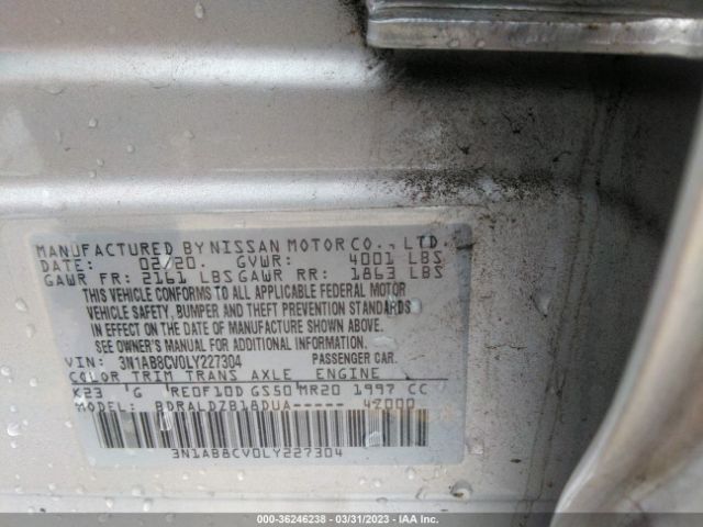 3N1AB8CV0LY227304 Nissan SENTRA SV