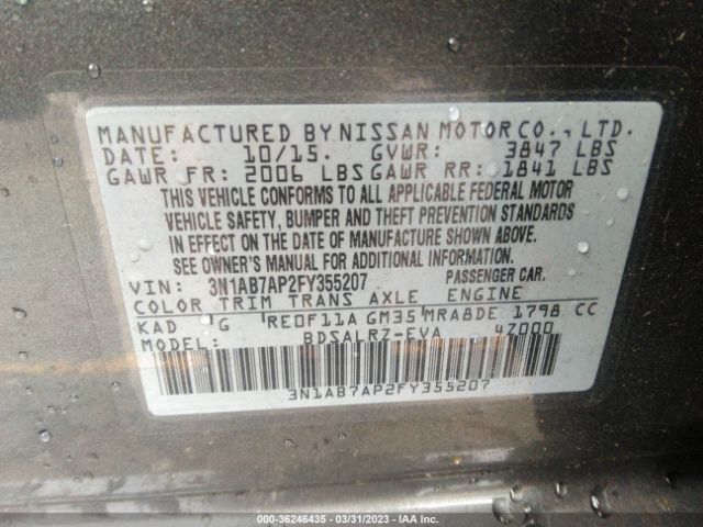 3N1AB7AP2FY355207 Nissan SENTRA SR