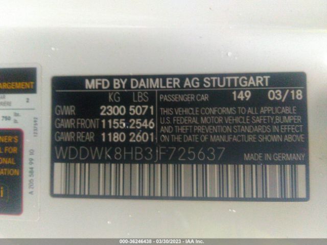 WDDWK8HB3JF725637 Mercedes-Benz C-class Amg C 63 S