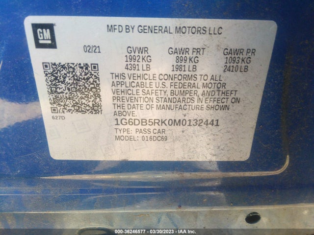 2021 Cadillac CT4, VIN: 1G6DB5RK0M0132441