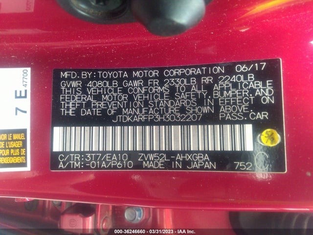 Toyota Prius Prime Plus/premium/advanced 2017 JTDKARFP3H3032207 Image 10