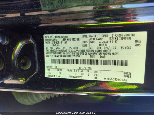 1FTEW1EG2JKE71637 Ford F-150 Xlt