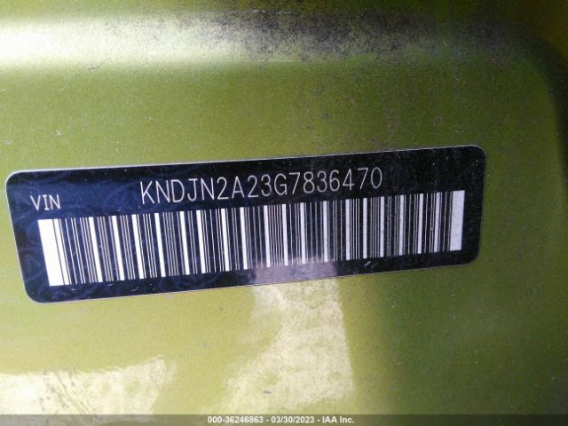 KNDJN2A23G7836470 KIA Soul Base