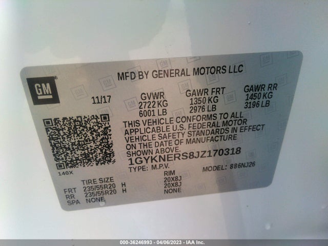 1GYKNERS8JZ170318 Cadillac Xt5 Premium Luxury Fwd