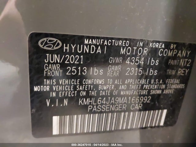 Hyundai SONATA SEL 2021 KMHL64JA9MA166992 Image 11