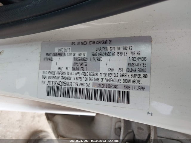 2013 MAZDA MAZDA2 SPORT VIN: JM1DE1KY4D0154874