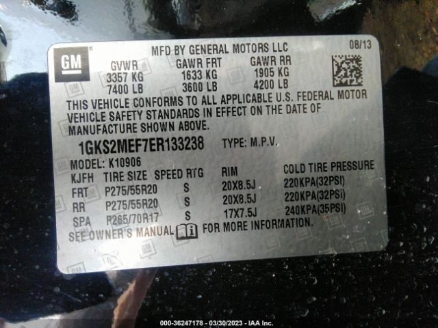 1GKS2MEF7ER133238 GMC YUKON XL DENALI