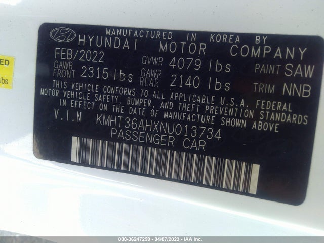 Hyundai VELOSTER N 2022 KMHT36AHXNU013734 Image 9