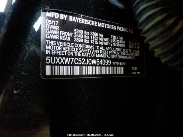 5UXXW7C52J0W64099 BMW X4 M40i