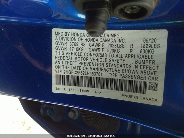 Honda Civic Sedan Lx 2020 2HGFC2F62LH553761 Image 9