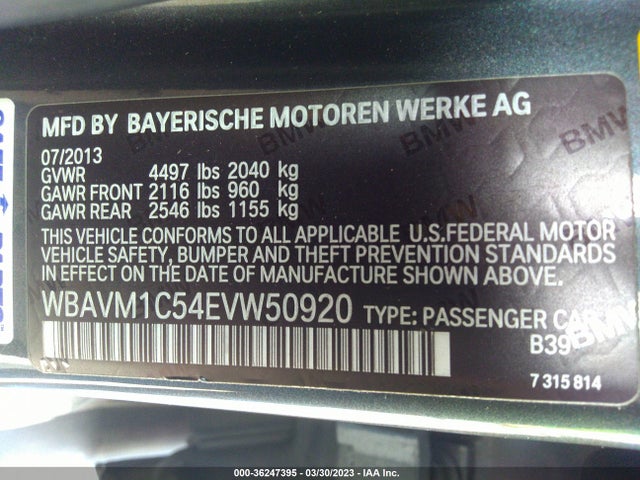 2014 BMW X1, VIN: WBAVM1C54EVW50920