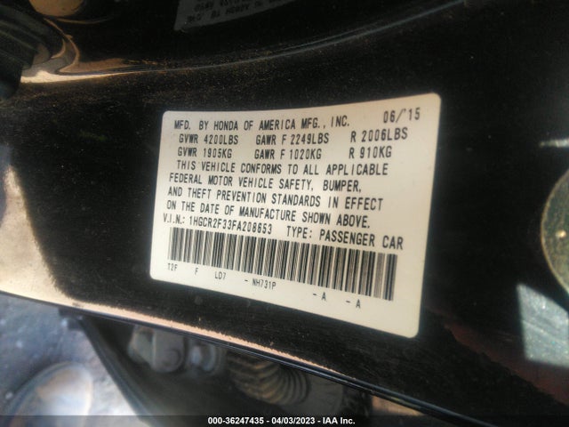 Honda k24w1 2015 1HGCR2F33FA208653 Image 26