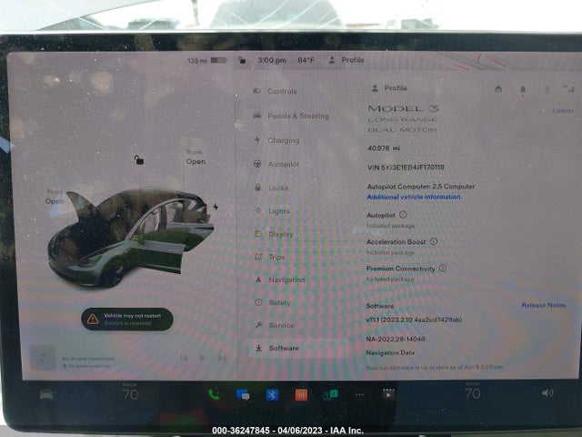 Tesla Model 3 Long Range 2018 5YJ3E1EB4JF170119 Image 7