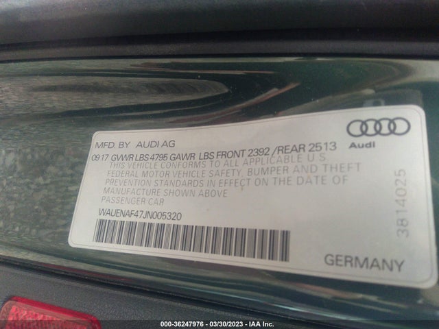 WAUENAF47JN005320 Audi A4 Premium Plus