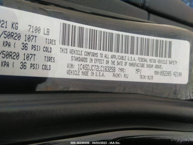 1C4SDJCT2LC163258 Dodge Durango R/t