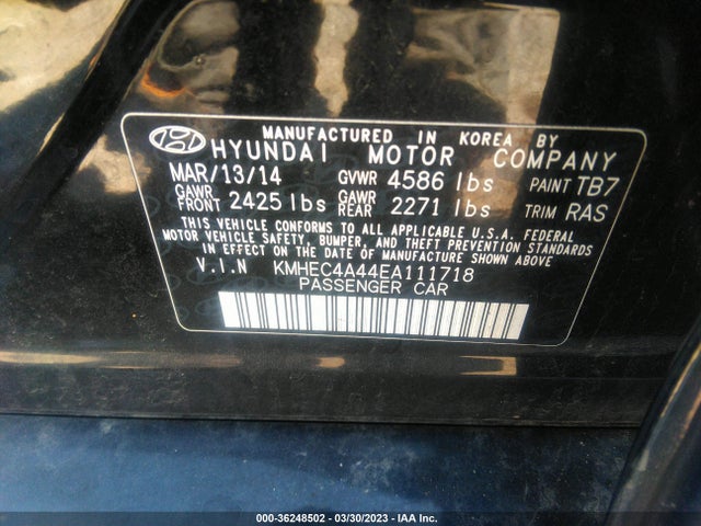 Hyundai Sonata Hybrid Limited 2014 KMHEC4A44EA111718 Image 10