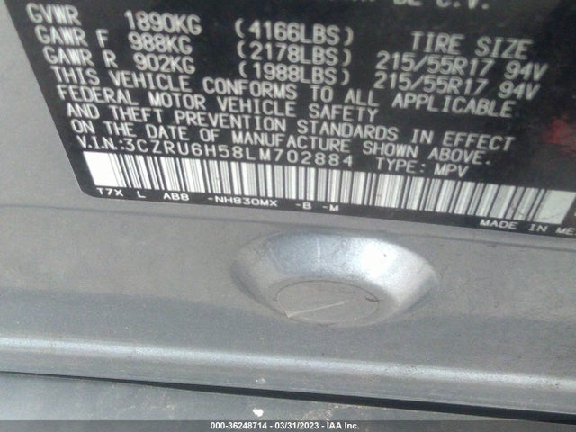 Honda HR-V EX 2020 3CZRU6H58LM702884 Image 9