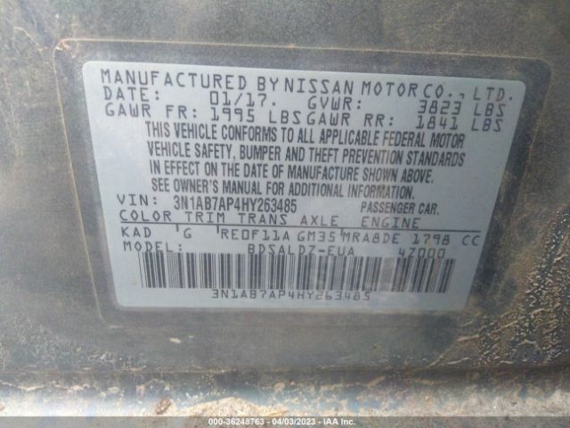 3N1AB7AP4HY263485 Nissan SENTRA SV