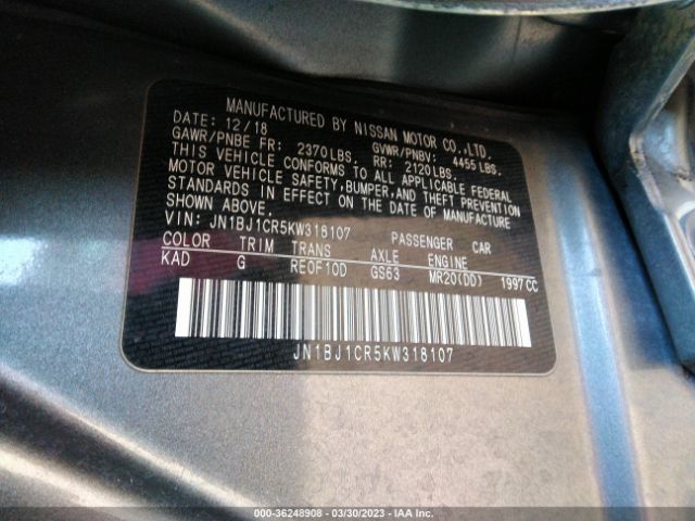 JN1BJ1CR5KW318107 Nissan Rogue Sport S