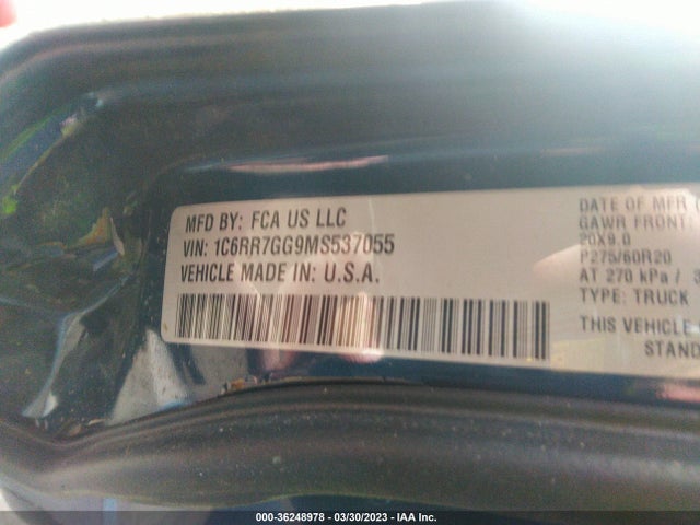1C6RR7GG9MS537055 RAM 1500 Classic Warlock