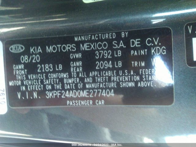 3KPF24AD0ME277404 KIA Forte Lxs