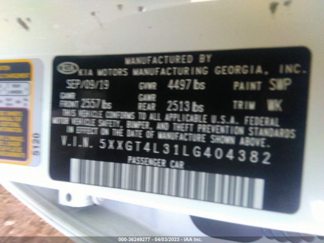 5XXGT4L31LG404382 KIA Optima Lx