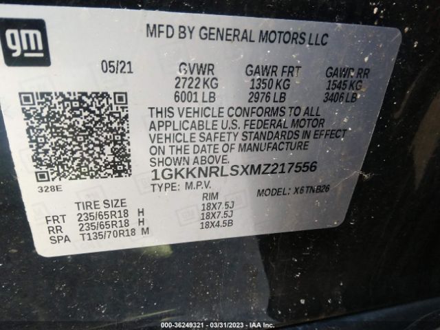 1GKKNRLSXMZ217556 GMC ACADIA SLE