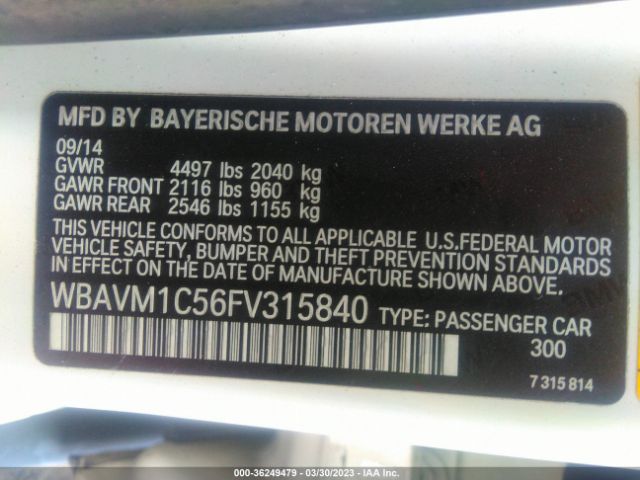 WBAVM1C56FV315840 BMW X1 Sdrive28i