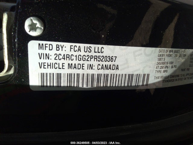 Chrysler Pacifica Limited 2023 2C4RC1GG2PR520367 Image 9