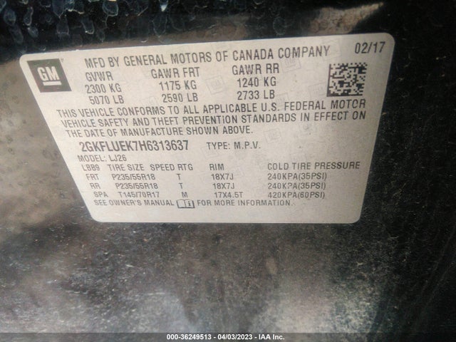 GMC Terrain Slt 2017 2GKFLUEK7H6313637 Image 9