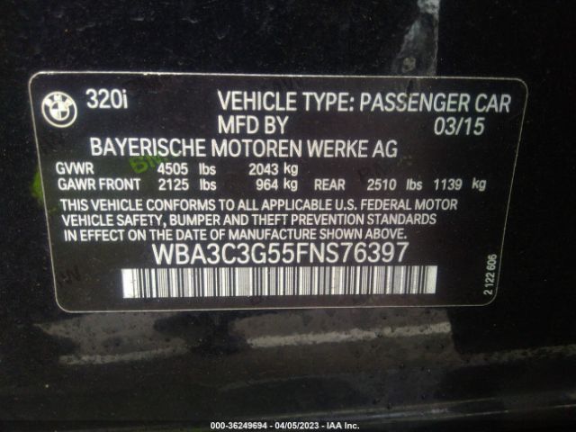 WBA3C3G55FNS76397 BMW 3 Series 320i Xdrive