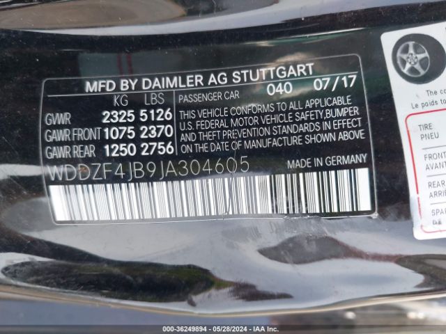 WDDZF4JB9JA304605 Mercedes-Benz E 300