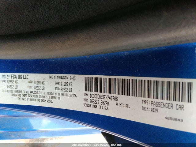 1C3CCCAB9FN741706 Chrysler 200 Limited