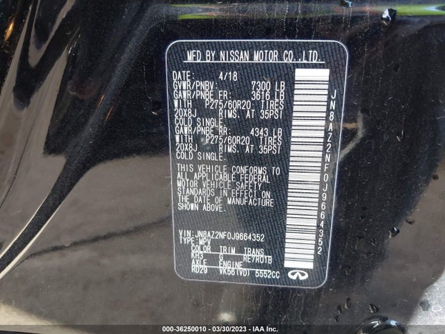 Infiniti QX80 2018 JN8AZ2NF0J9664352 Image 9