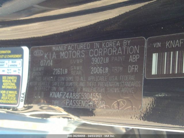 KNAFZ4A88F5304553 KIA FORTE EX