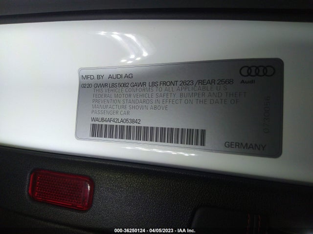 WAUB4AF42LA053842 Audi S4 Premium Plus