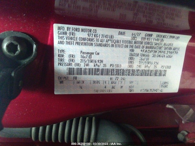 Ford FOCUS SE 2017 1FADP3K26HL216870 Image 10