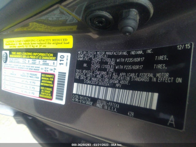 2015 TOYOTA SIENNA LE VIN: 5TDKK3DCXFS690564