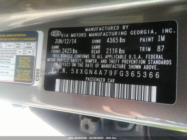 5XXGN4A79FG365366 KIA OPTIMA EX