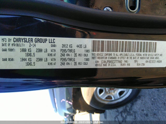 1C4NJPBA5ED777002 Jeep Patriot Sport