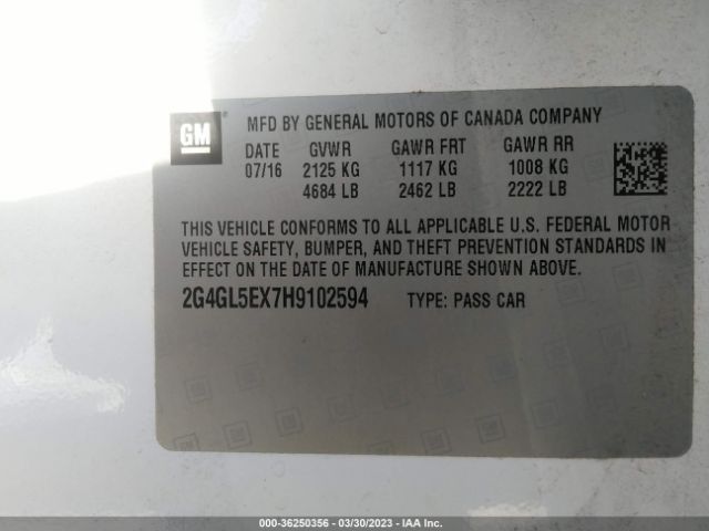 2G4GL5EX7H9102594 Buick Regal Sport Touring