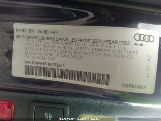 WAUGNAF45HN033295 Audi A4 PREMIUM