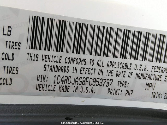 Dodge Durango Sxt 2015 1C4RDJAG8FC953737 Image 9