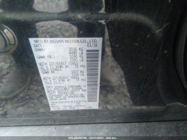 5N1AT2MT8GC816079 Nissan ROGUE SV