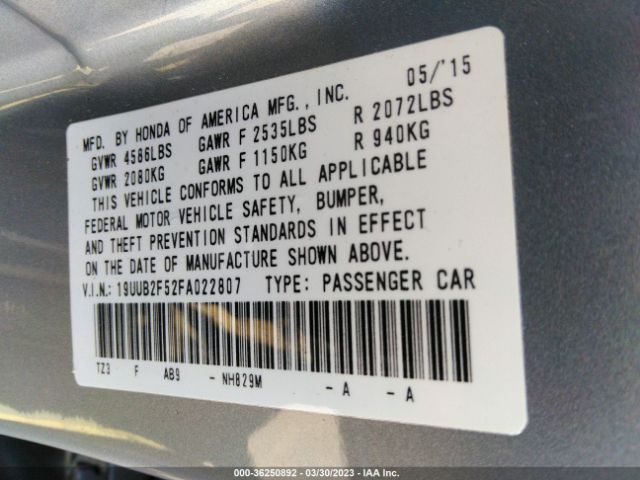 19UUB2F52FA022807 Acura Tlx V6 Tech